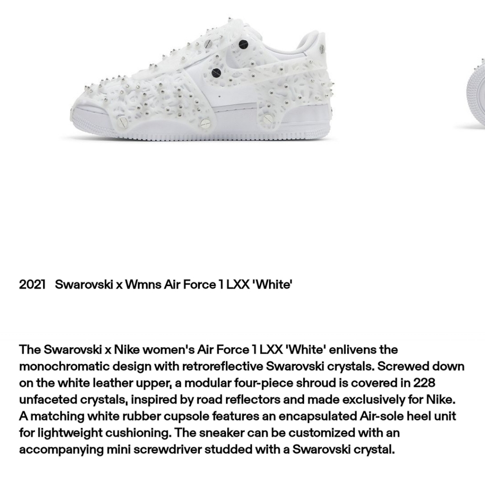 Nike 2021 Swarovski x Wmns Air Force 1 LXX 'White